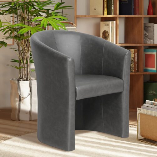 Fauteuil en PU gris foncé 'Charlie'