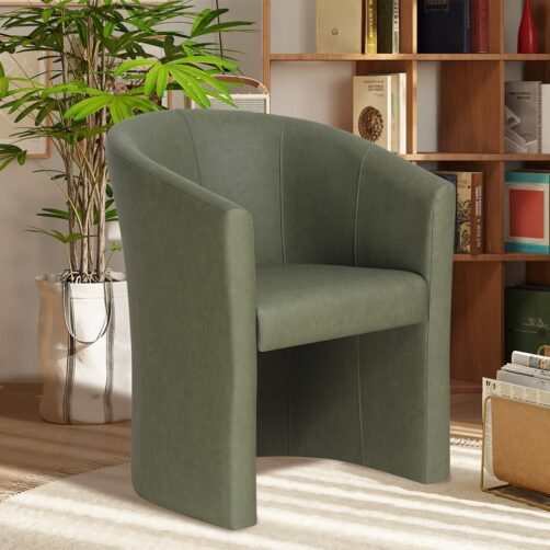 Fauteuil en PU vert 'Charlie'