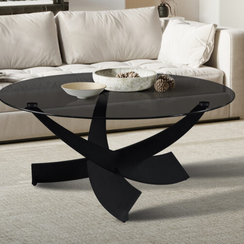 Table basse "Weston" ronde en verre