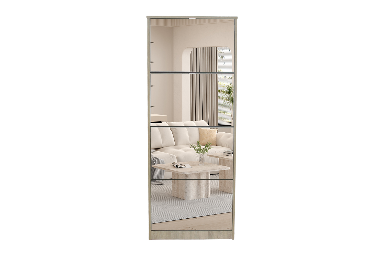 Rangement chaussures 4 tiroirs miroir "Mex" - Image 3