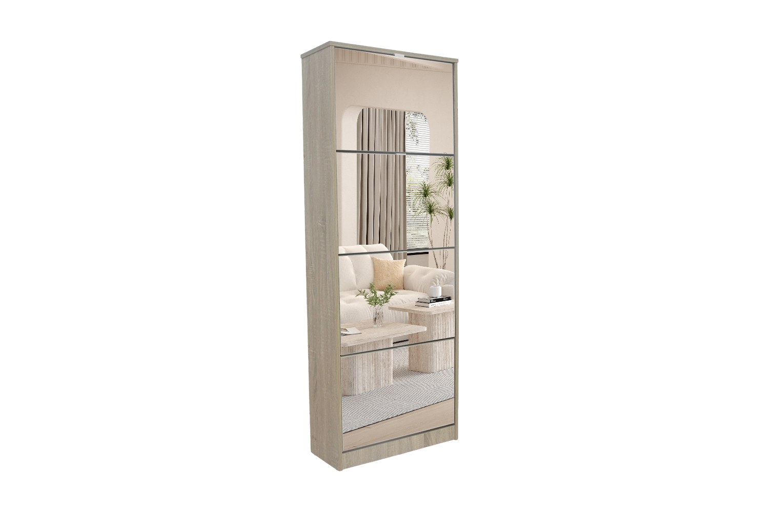 Rangement chaussures 4 tiroirs miroir "Mex" - Image 4