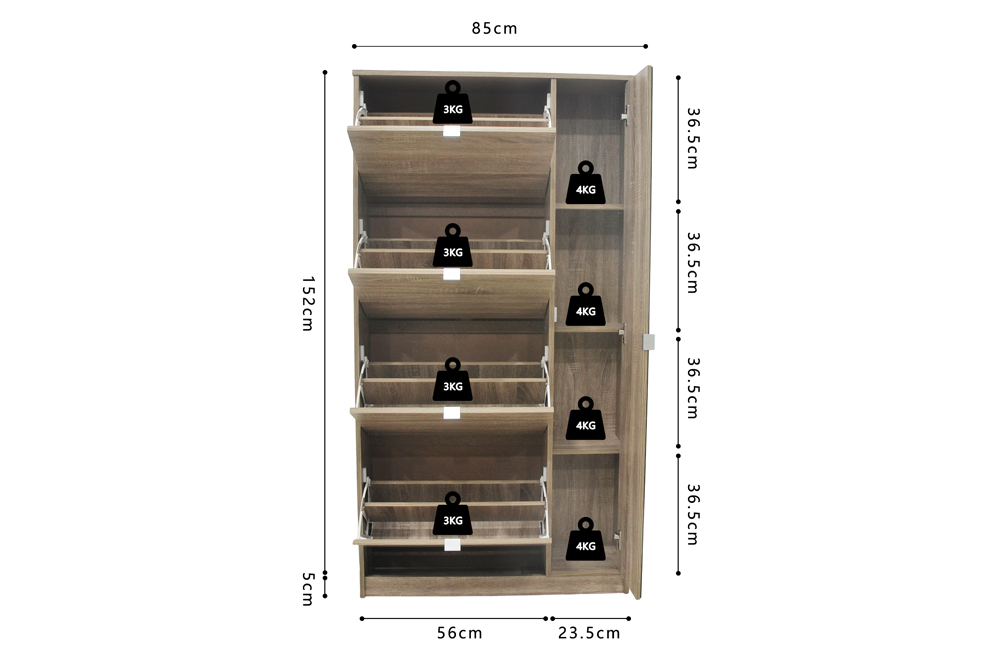 Rangement chaussures 4 tiroirs et 1 porte miroir "Marcel" - Image 9