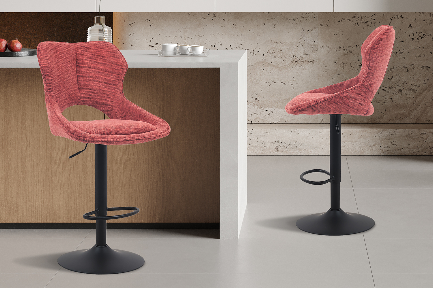 Chaise de bar en tissu "Mori" - Image 2