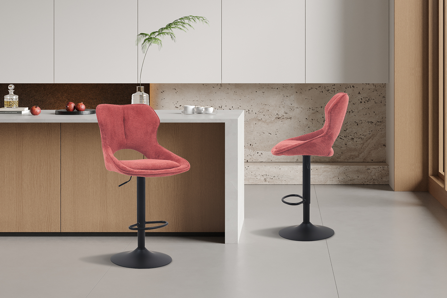 Chaise de bar en tissu "Mori" - Image 3