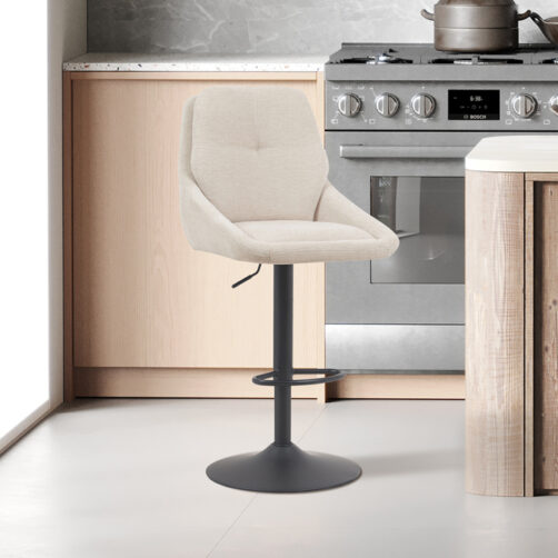 Chaise de bar pivotant en tissu "Sabine"