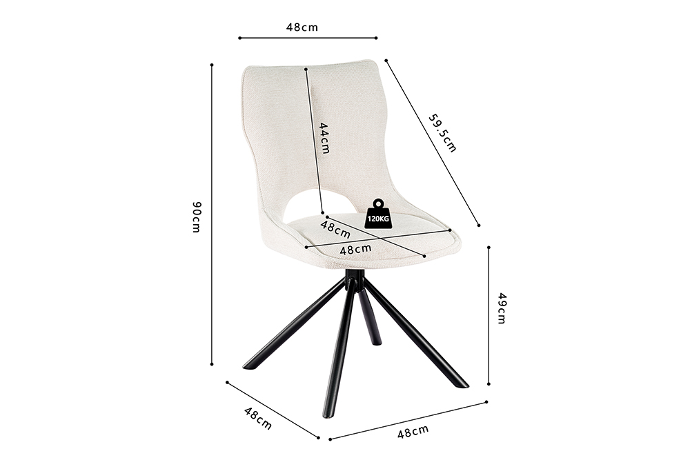 Chaise pivotante en tissu "Mori" - Image 11