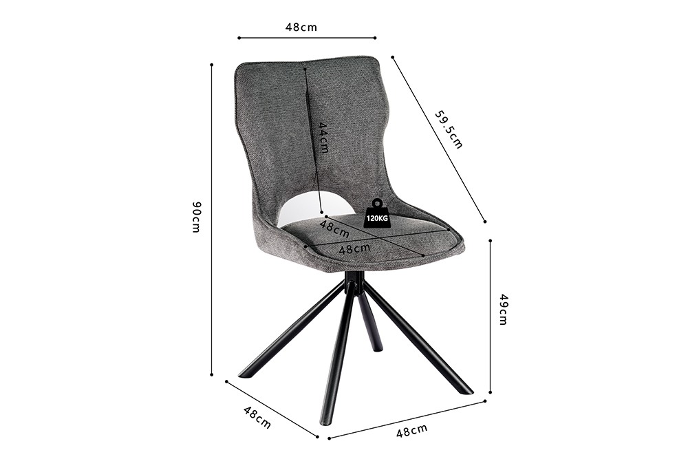 Chaise pivotante en tissu "Mori" - Image 11