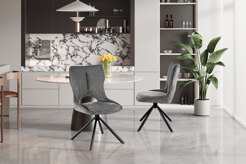 Chaise pivotante en tissu "Mori" - Image 3