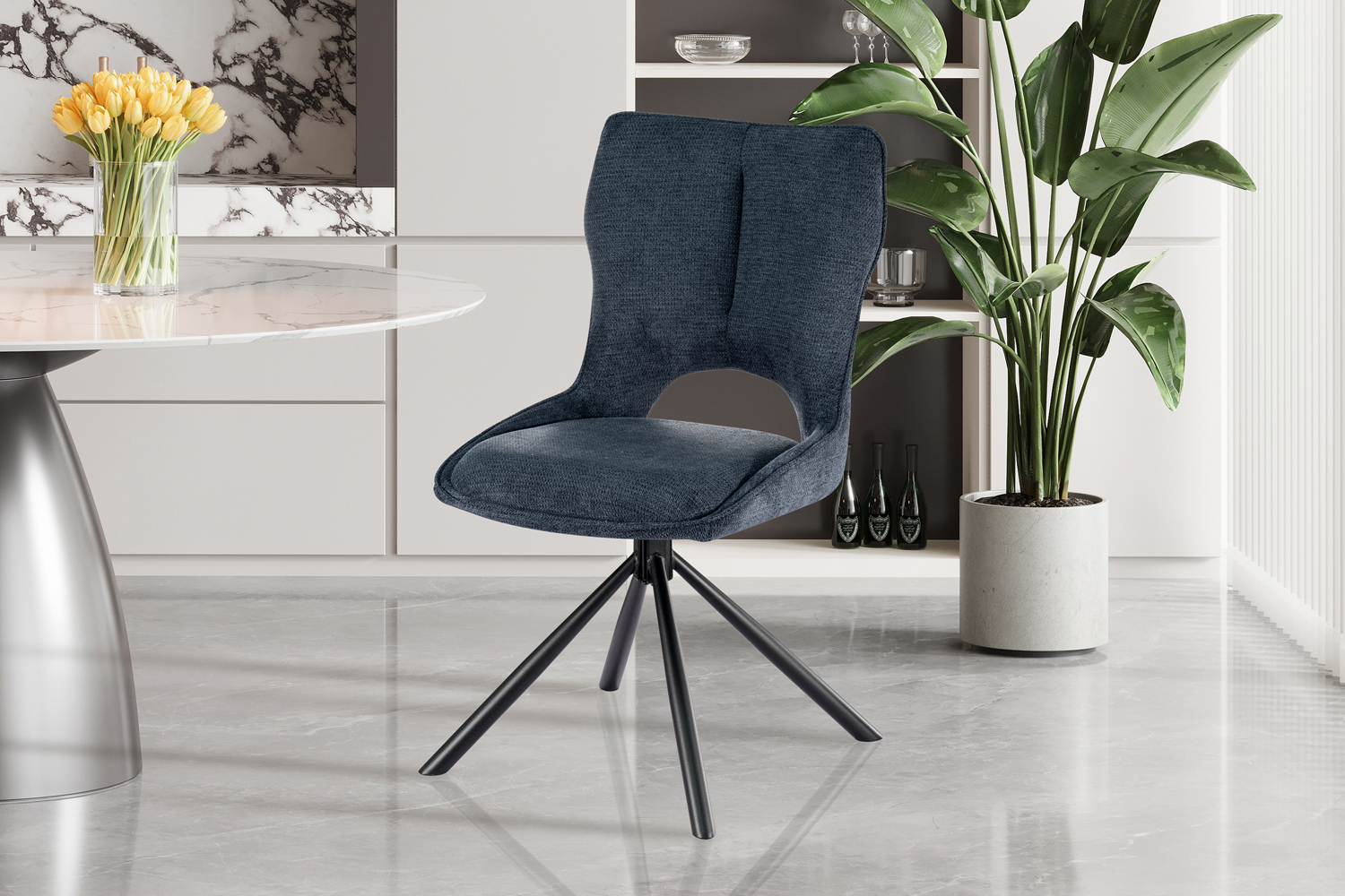 Chaise pivotante en tissu "Mori"