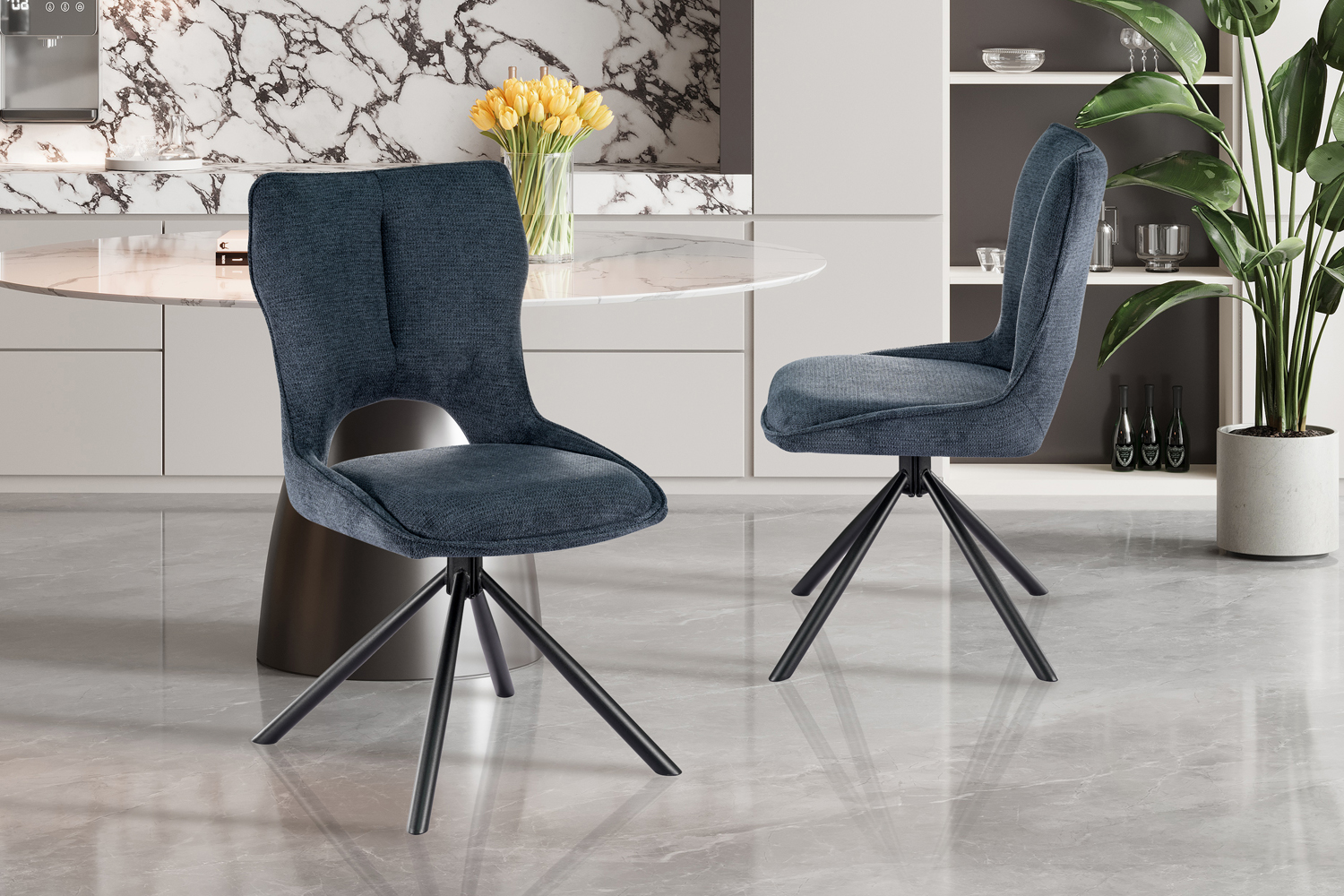 Chaise pivotante en tissu "Mori" - Image 2