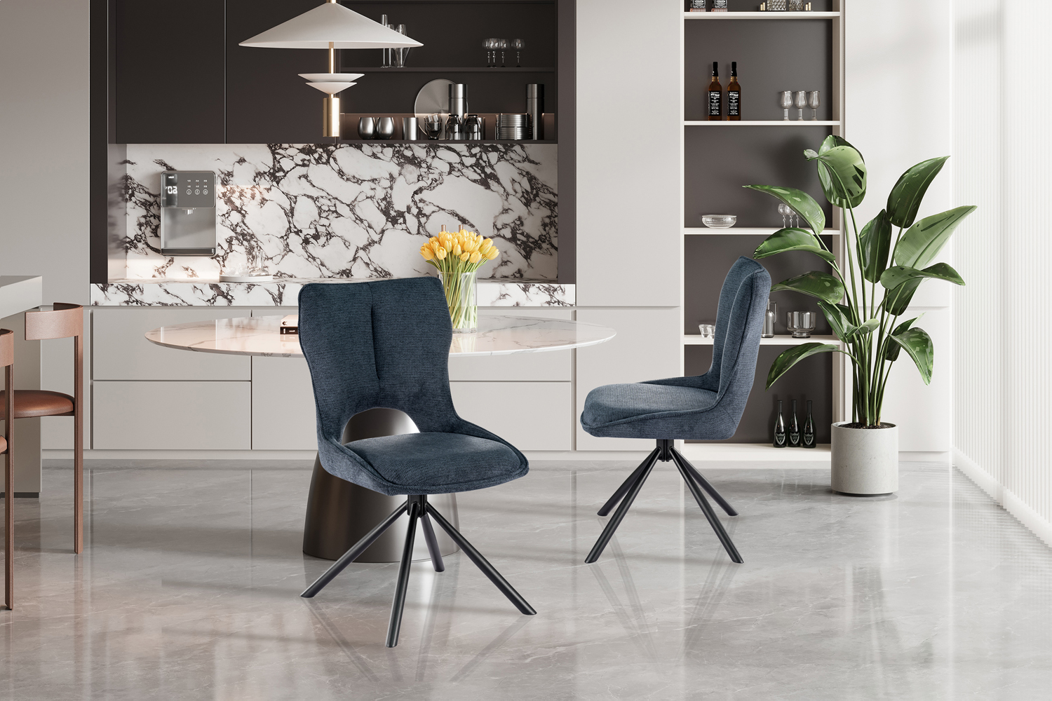 Chaise pivotante en tissu "Mori" - Image 3