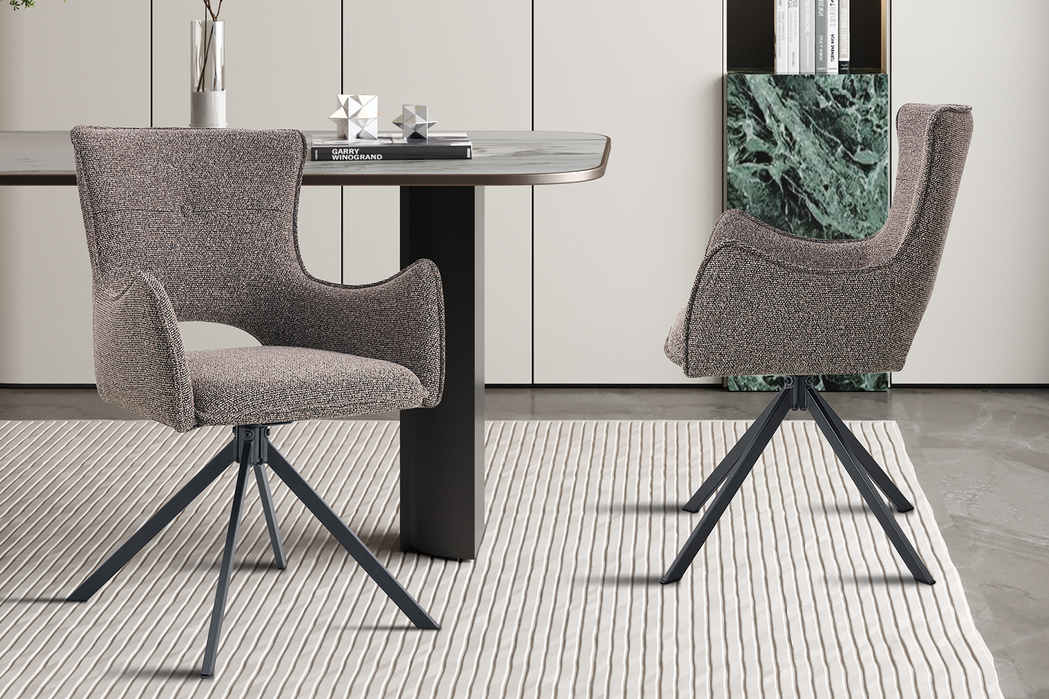 Chaise pivotante en tissu "Billy" - Image 2