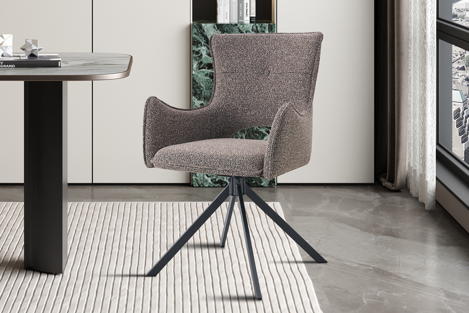 Chaise pivotante en tissu "Billy"