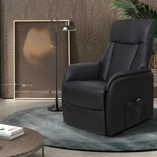 Relax électrique avec fonction de levage 'Miami' en PU noir