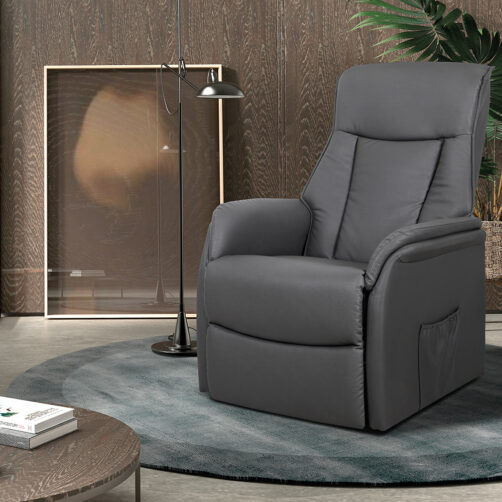 Relax électrique avec fonction de levage 'Miami' en PU gris