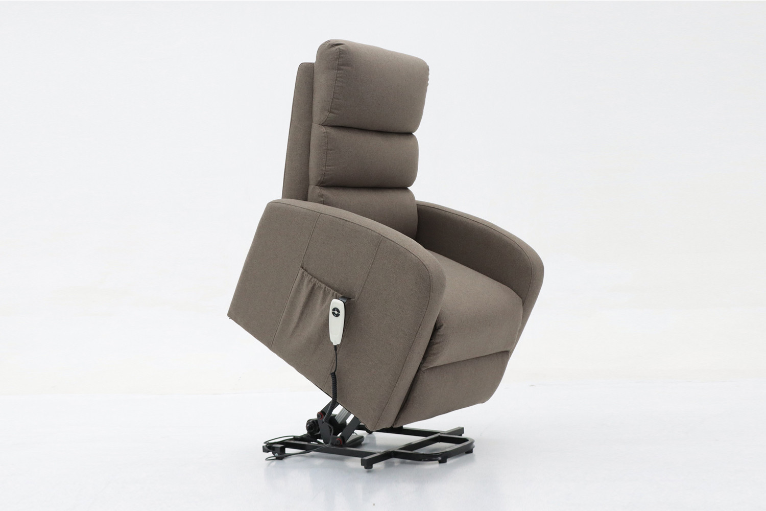 Fauteuil relax électrique avec fonction de levage 'Bruges' en tissu taupe - Image 4
