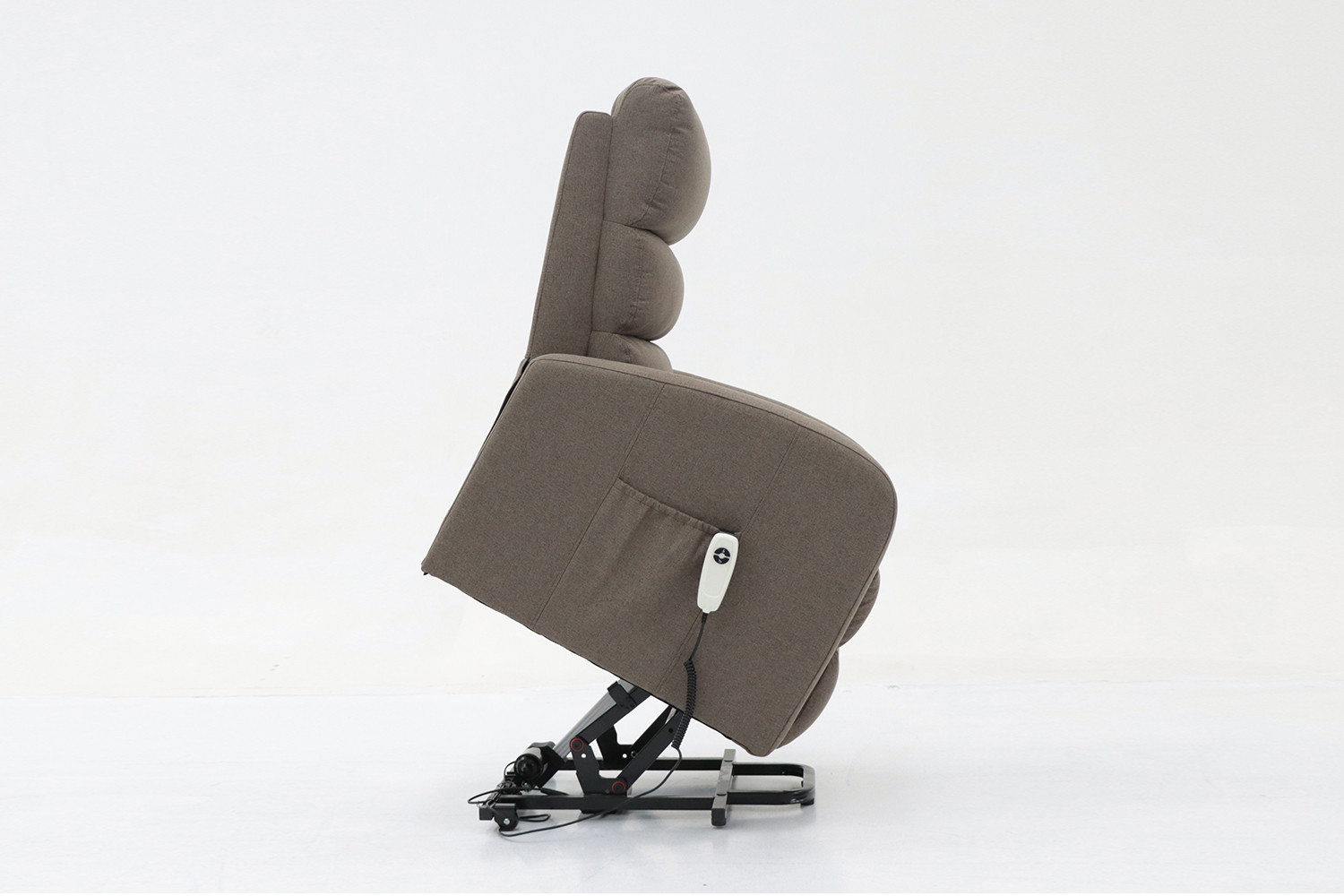 Fauteuil relax électrique avec fonction de levage 'Bruges' en tissu taupe - Image 5