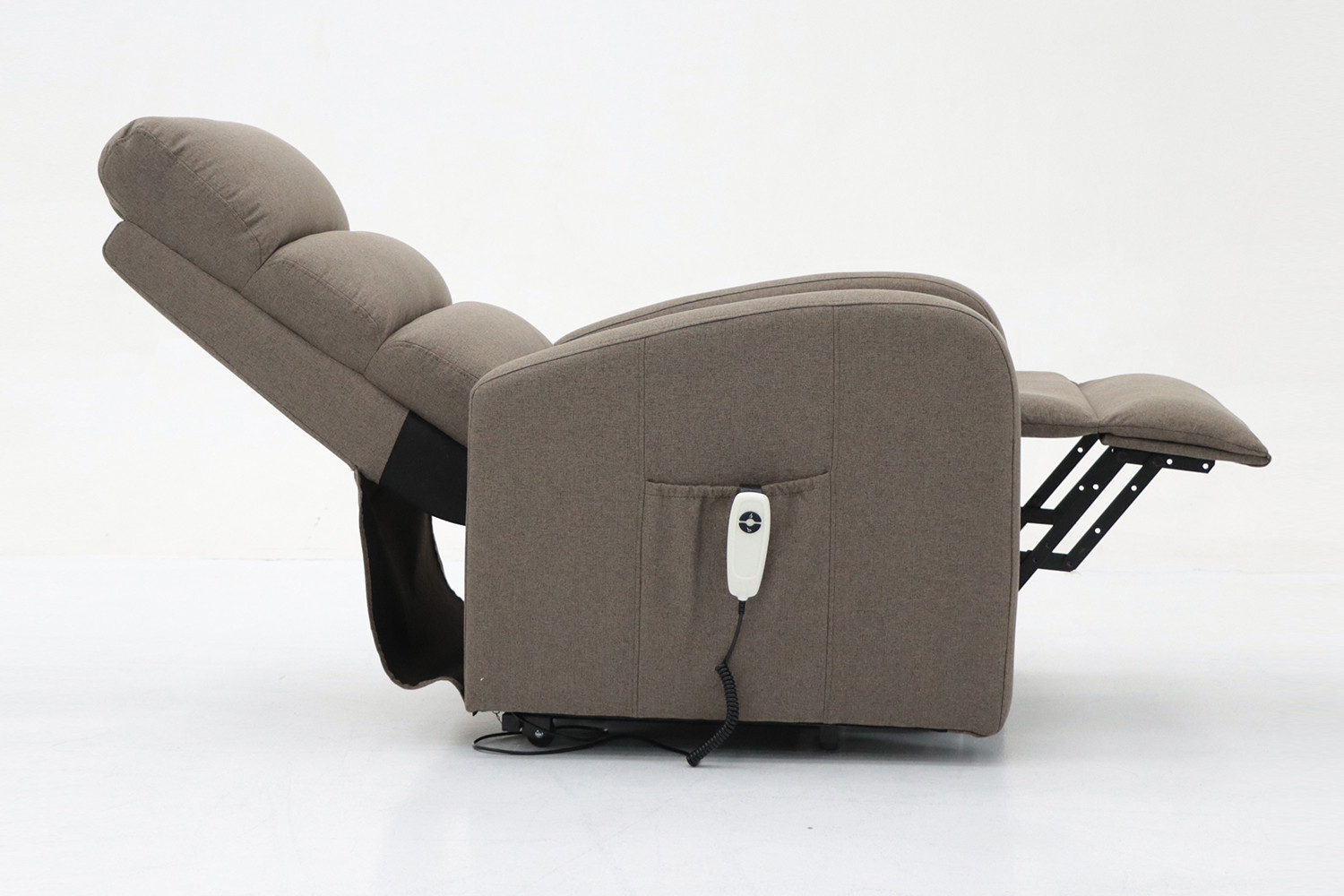 Fauteuil relax électrique avec fonction de levage 'Bruges' en tissu taupe - Image 6