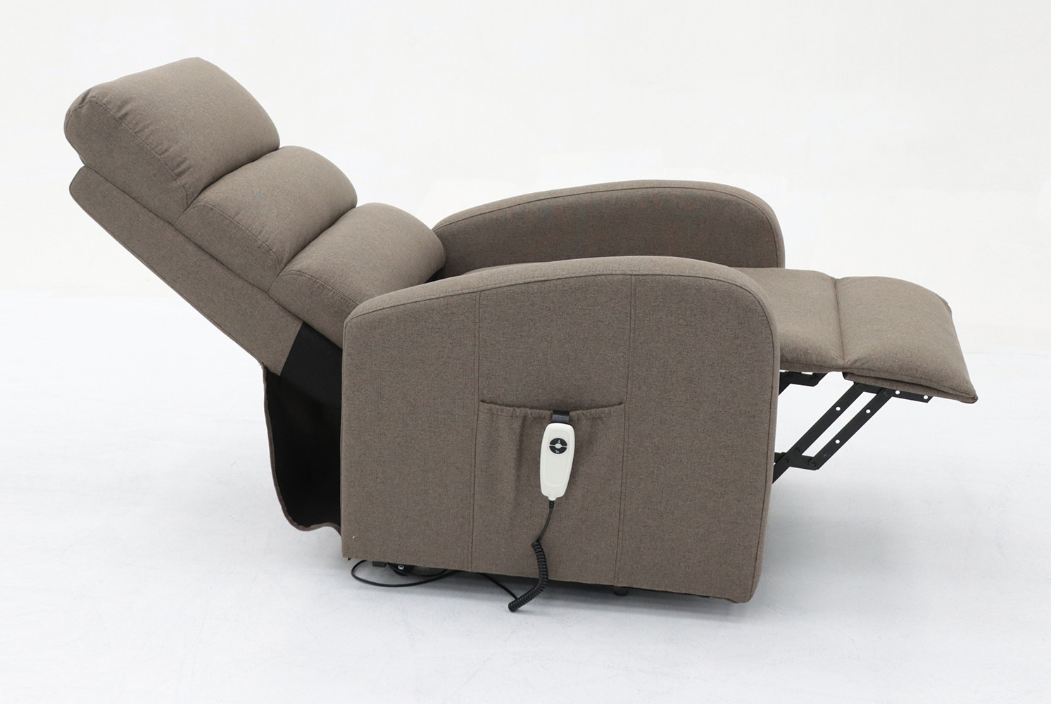 Fauteuil relax électrique avec fonction de levage 'Bruges' en tissu taupe - Image 7