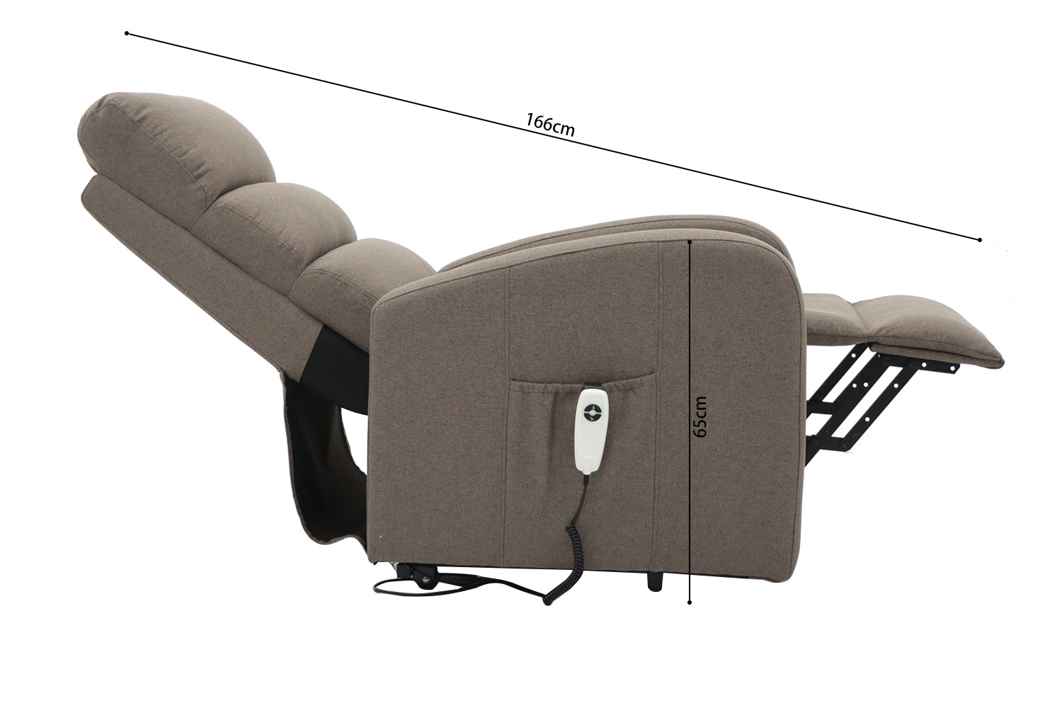 Fauteuil relax électrique avec fonction de levage 'Bruges' en tissu taupe - Image 10