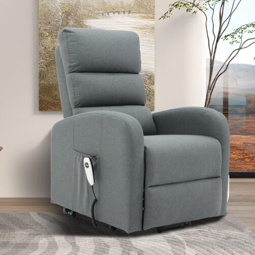 Fauteuil relax électrique avec fonction de levage 'Bruges' en tissu gris foncé