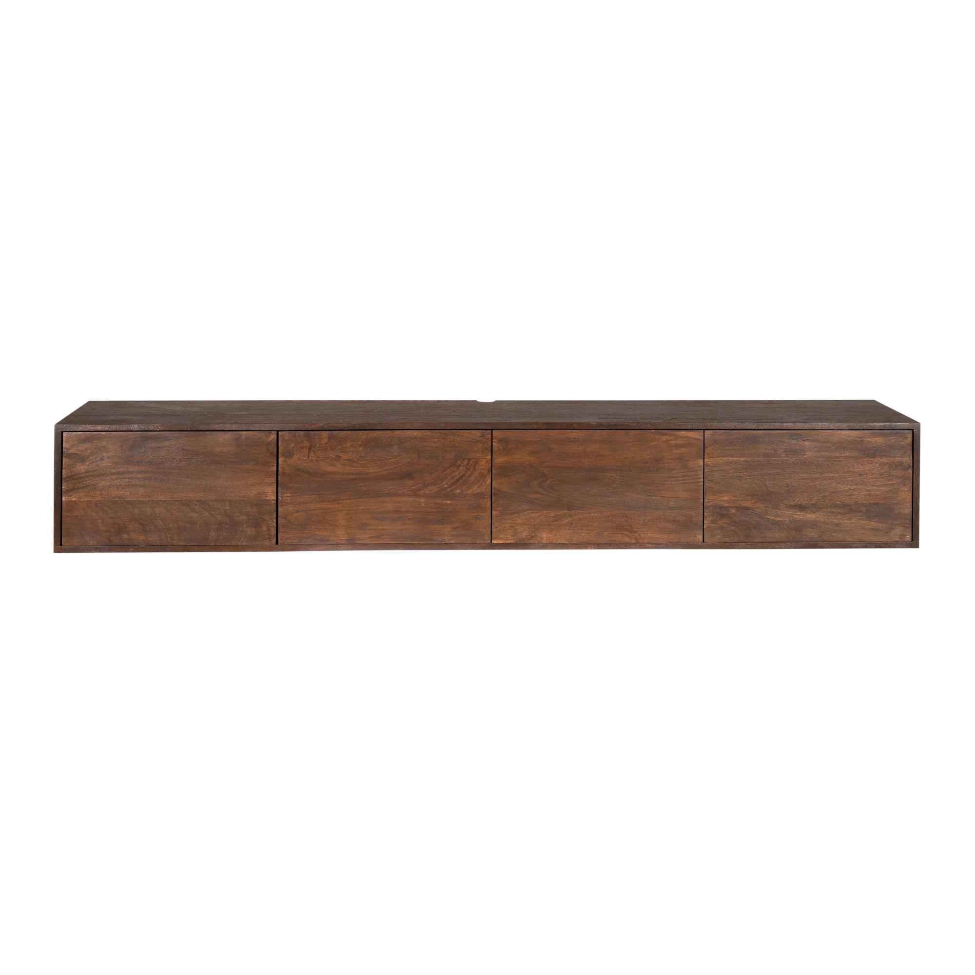 Meuble TV suspendu Vision Brown | Bois de manguier | 200 cm - Image 2