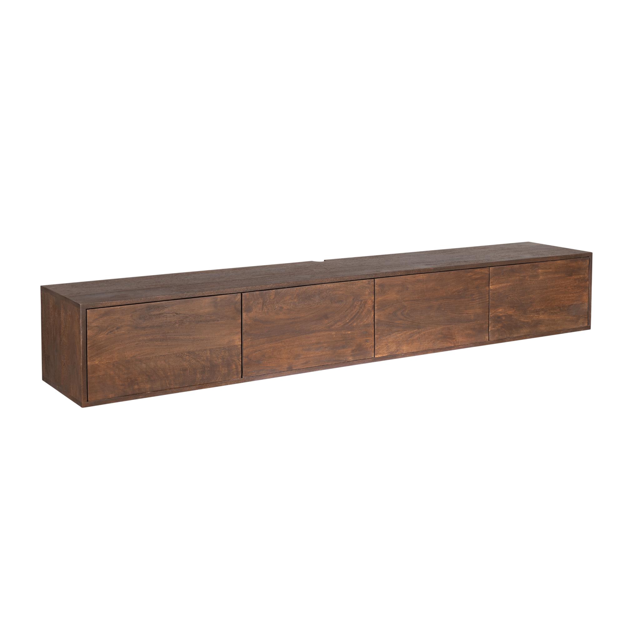 Meuble TV suspendu Vision Brown | Bois de manguier | 200 cm - Image 3