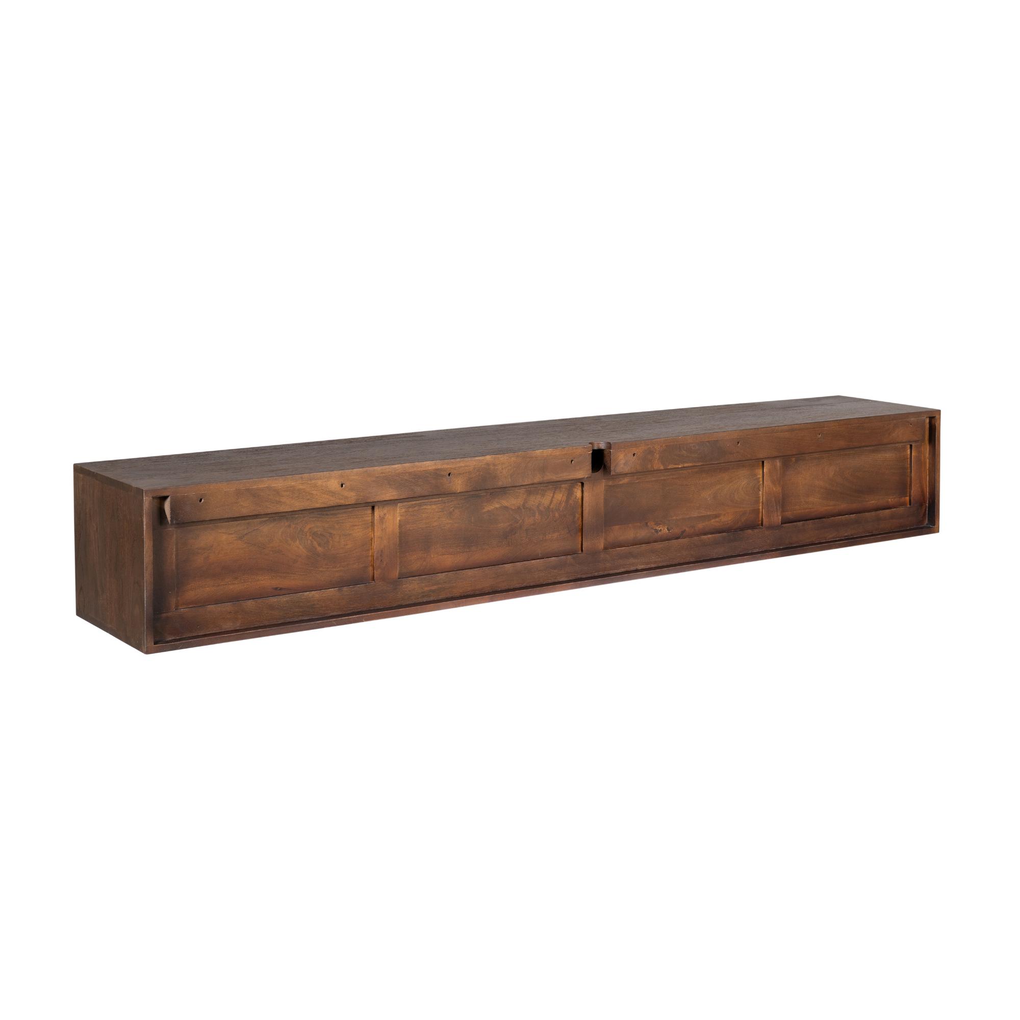 Meuble TV suspendu Vision Brown | Bois de manguier | 200 cm - Image 5