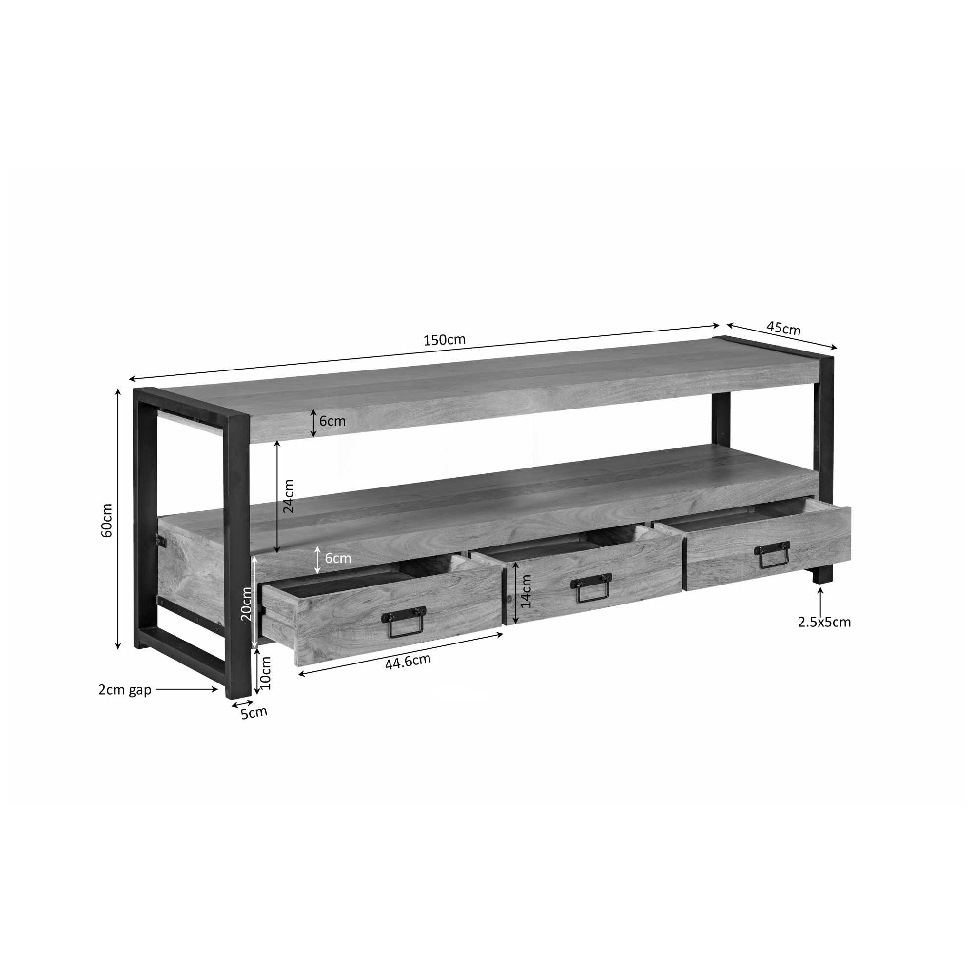 Meuble TV Boaz | Bois de manguier | 150 cm - Image 7