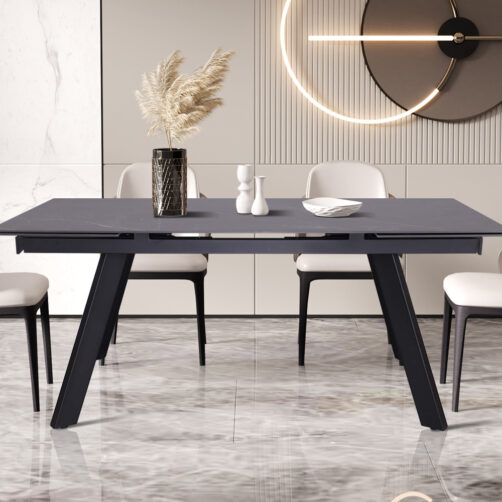 Table extensible 'Hera' 160-240 cm rectangulaire en pierre noire