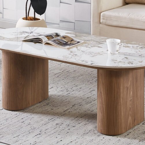Table basse 'Evora' 120cm Pierre brillante Pandora