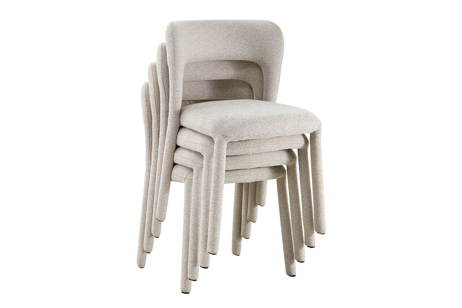 Chaise "Elvas" empilable en tissu écru - Image 10