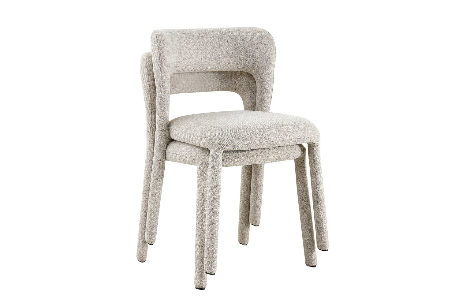 Chaise "Elvas" empilable en tissu écru - Image 9