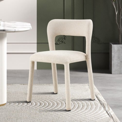 Chaise "Elvas" empilable en tissu beige
