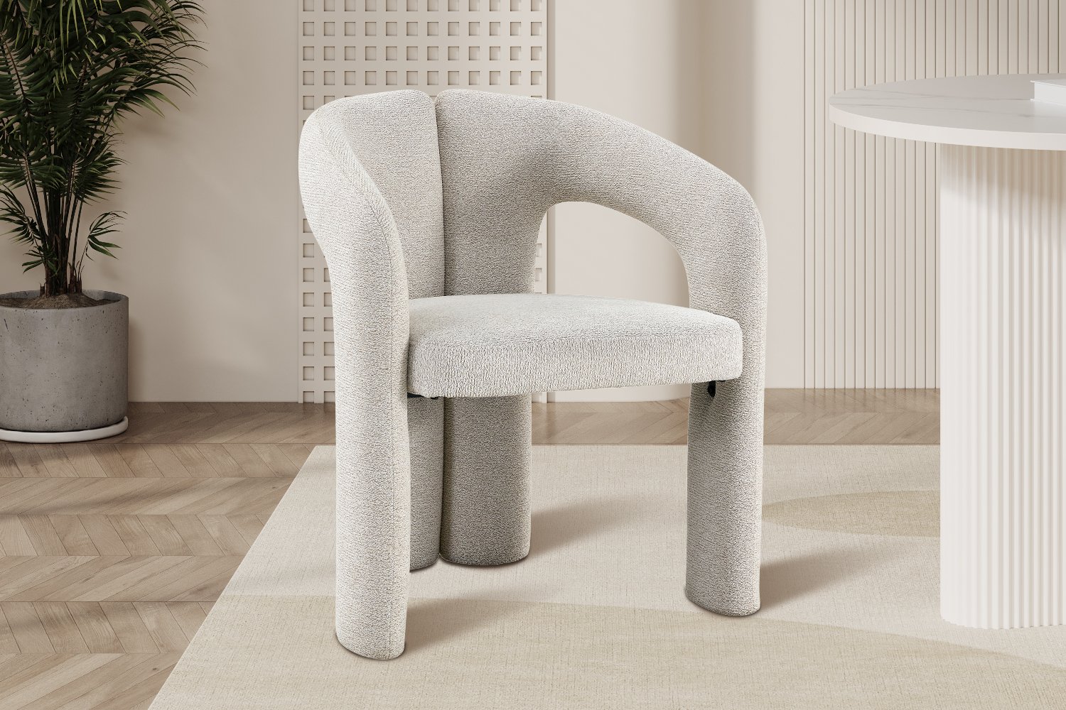 Chaise "Beja" en tissu beige