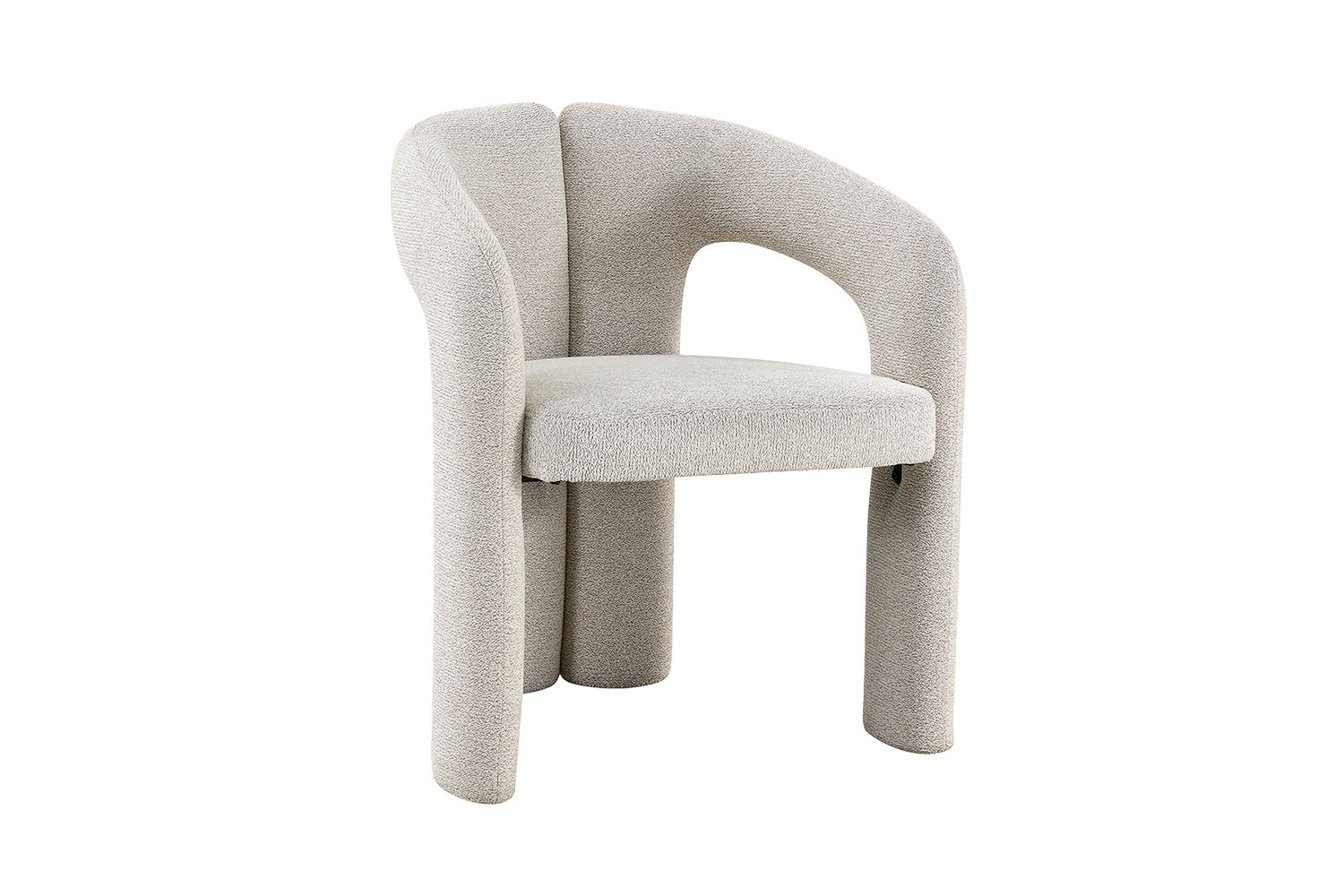 Chaise "Beja" en tissu beige - Image 5