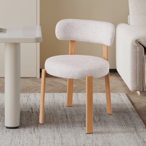 Chaise "Julia" en tissu - pieds effet bois naturel
