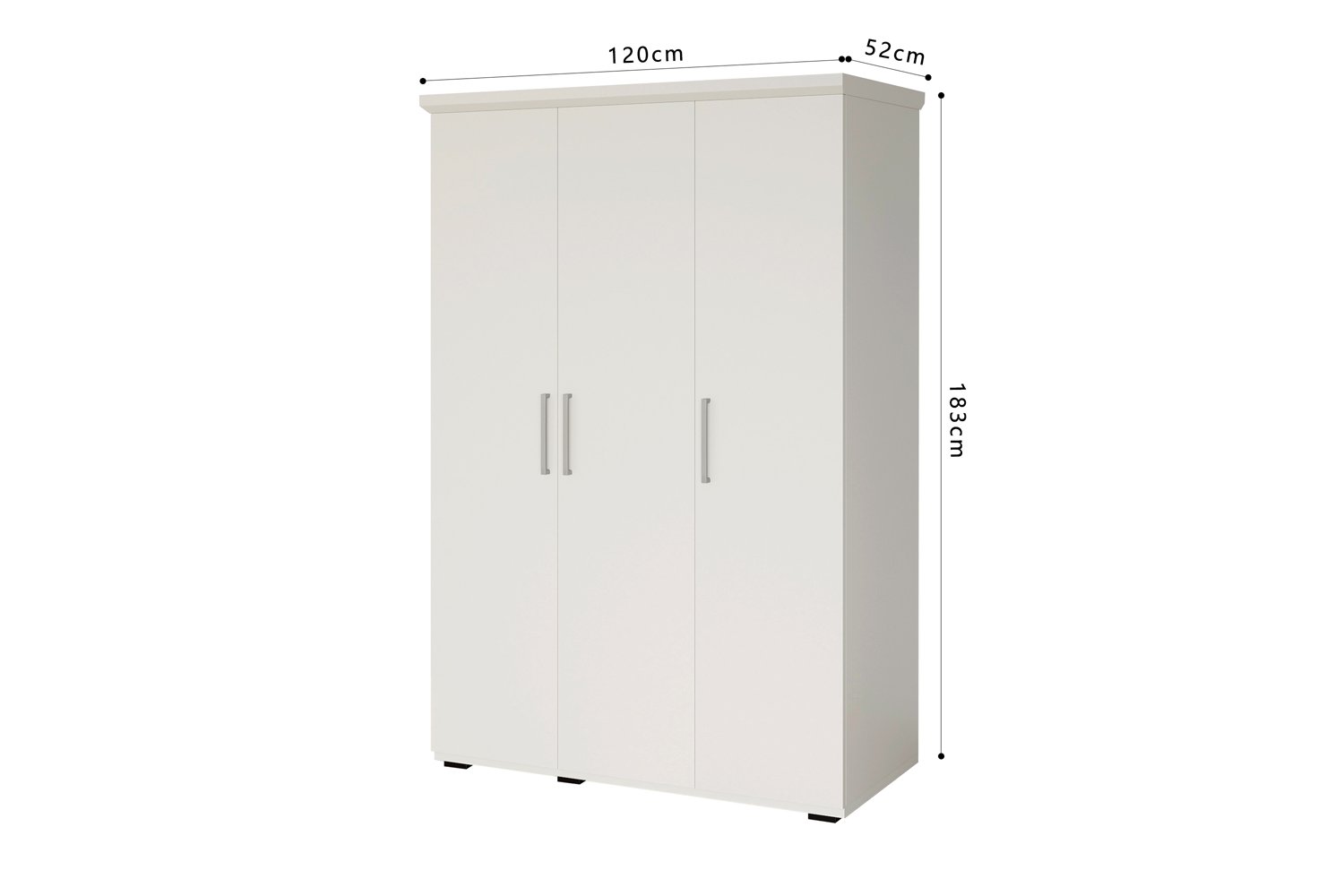 Armoire 'Mike' 3 portes Blanc - Image 5