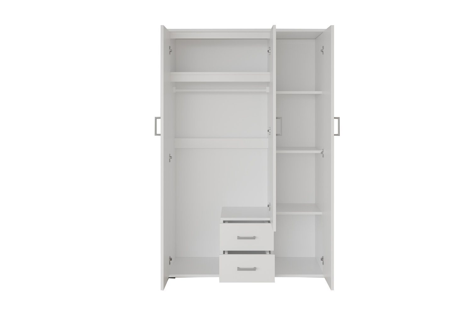 Armoire 'Marc' 3 portes avec miroir Blanc - Image 7