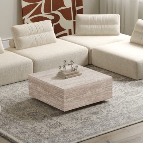 Table basse 'Jane' Décor Travertin Beige