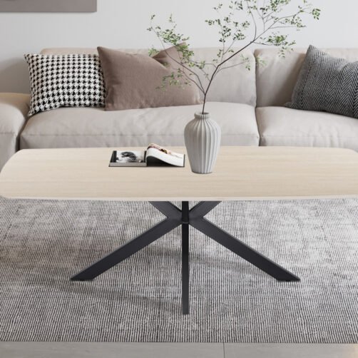 Table basse 'Apollo' 130 cm Ovale Danoise Pierre Baroque Beige