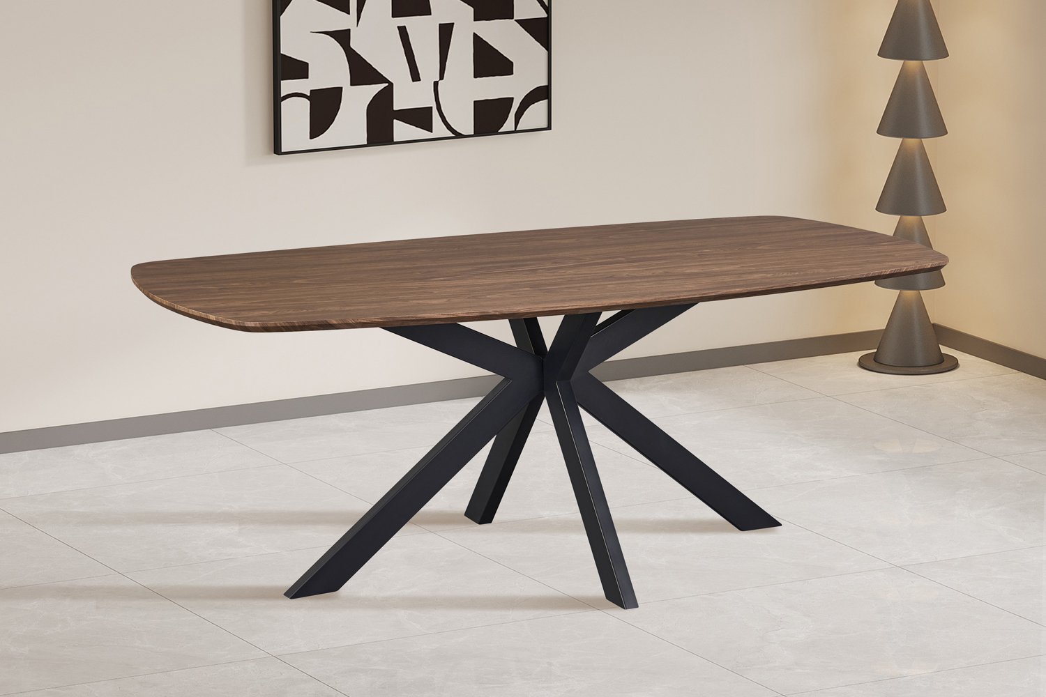 Table 'Aziz' 200 cm Ovale Danoise Décor Chêne Foncé - Image 2