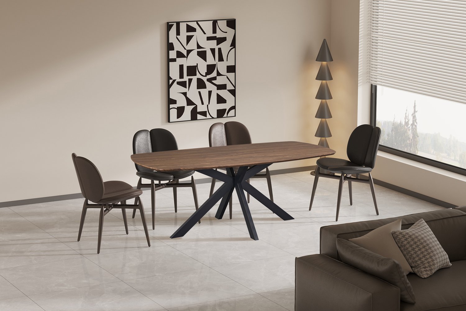Table 'Aziz' 200 cm Ovale Danoise Décor Chêne Foncé - Image 3