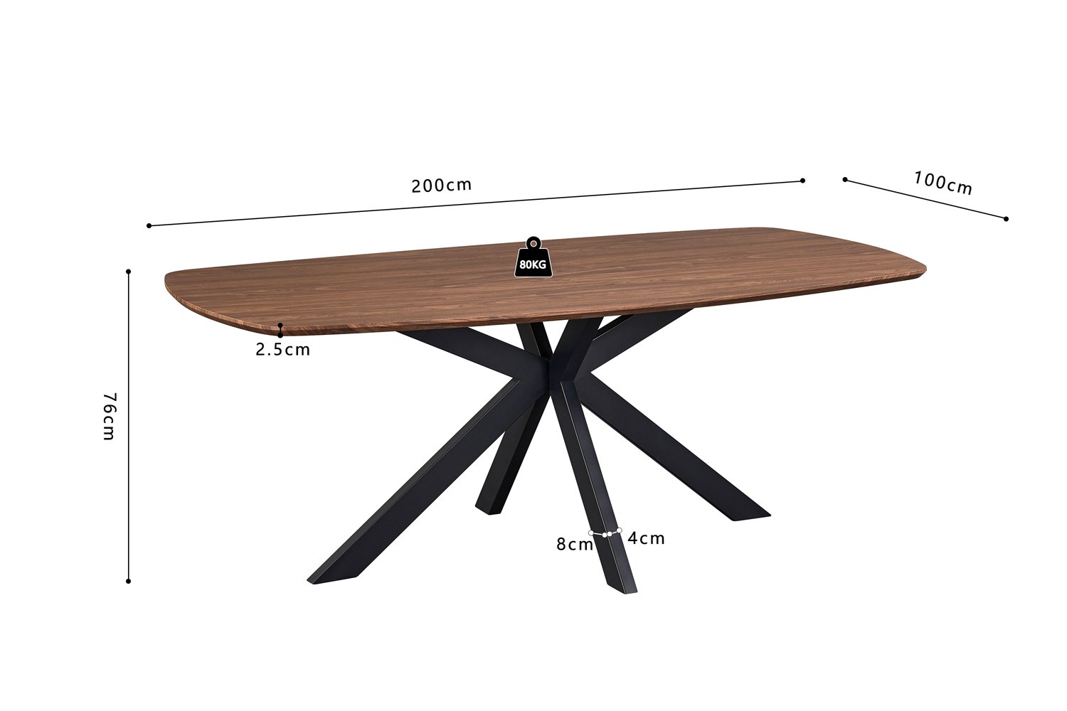 Table 'Aziz' 200 cm Ovale Danoise Décor Chêne Foncé - Image 8