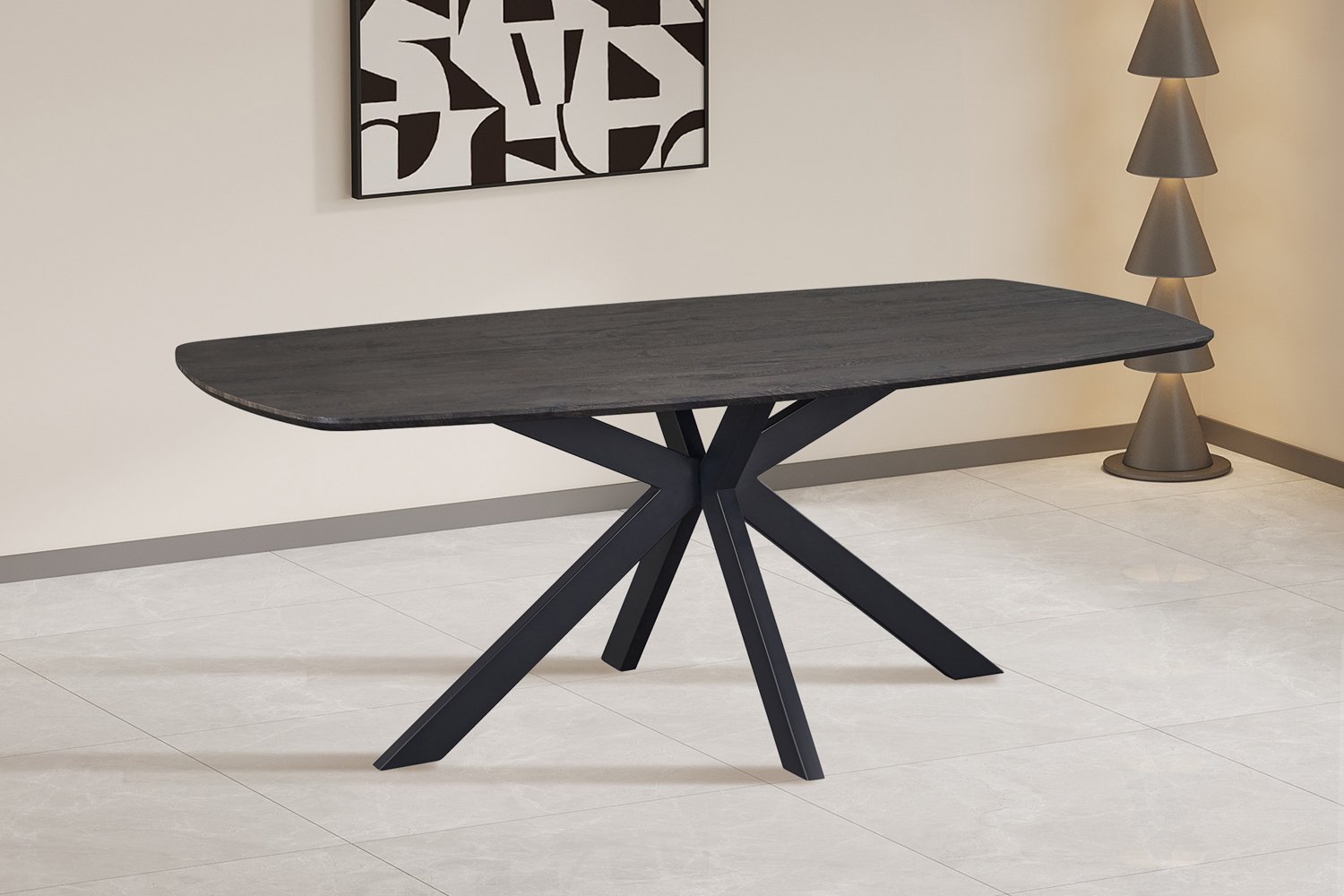 Table 'Aziz' 200 cm Ovale Danoise Décor Brun foncé - Image 2