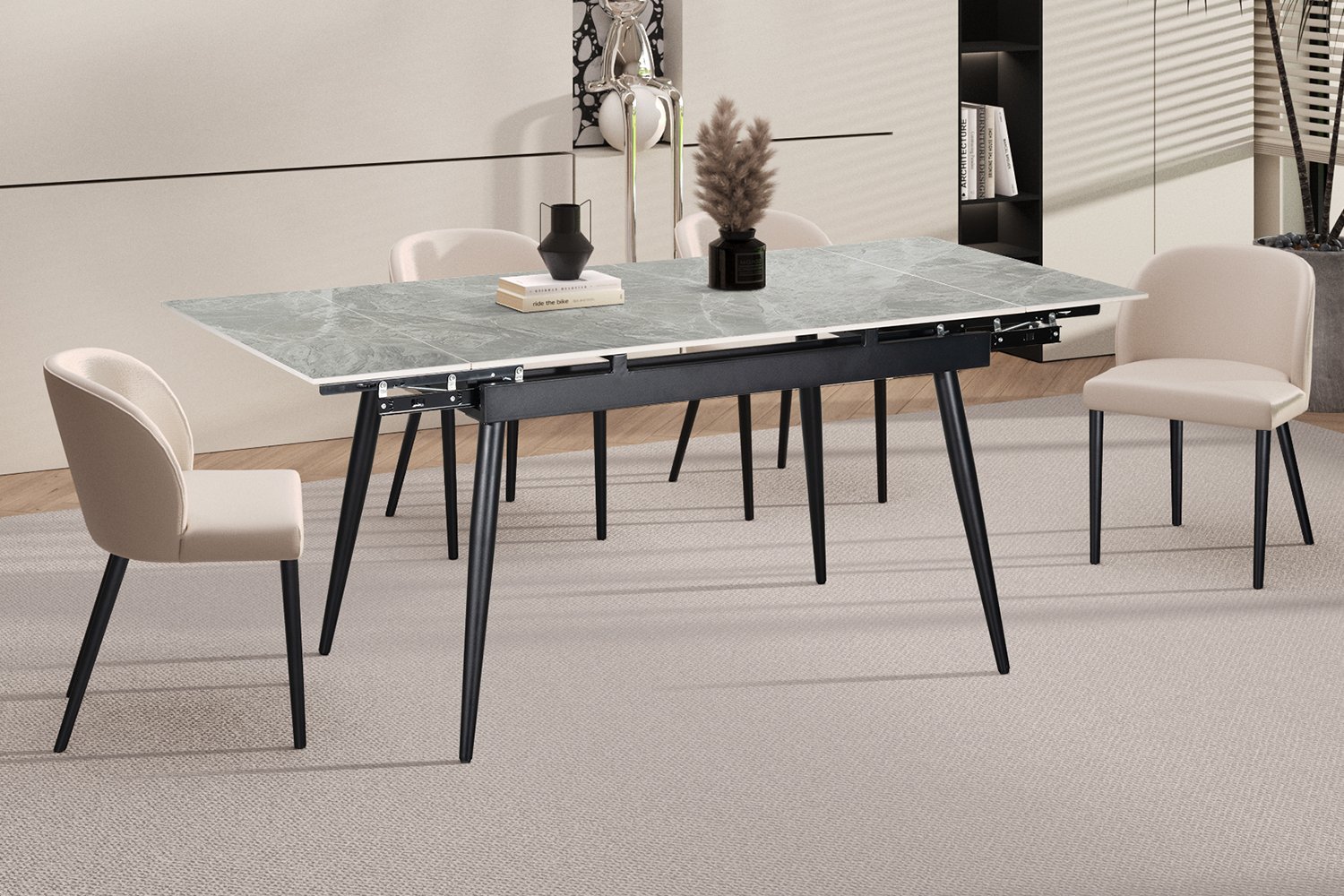 Table extensible 'Hero' 120-180 cm Pierre Brillante Italian Gris - Image 3