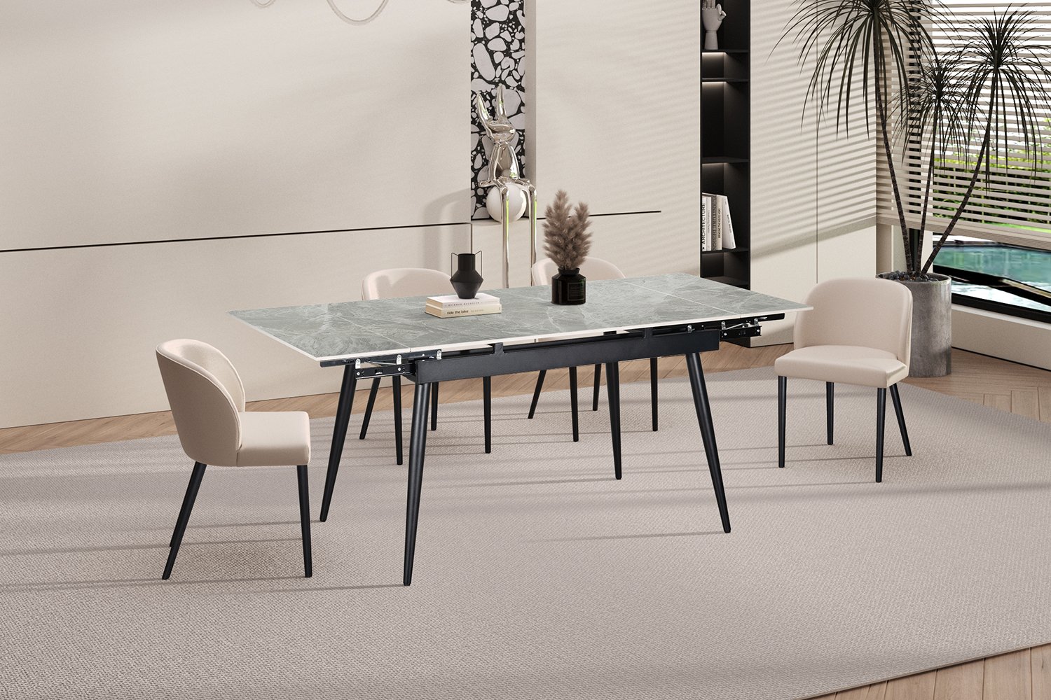 Table extensible 'Hero' 120-180 cm Pierre Brillante Italian Gris