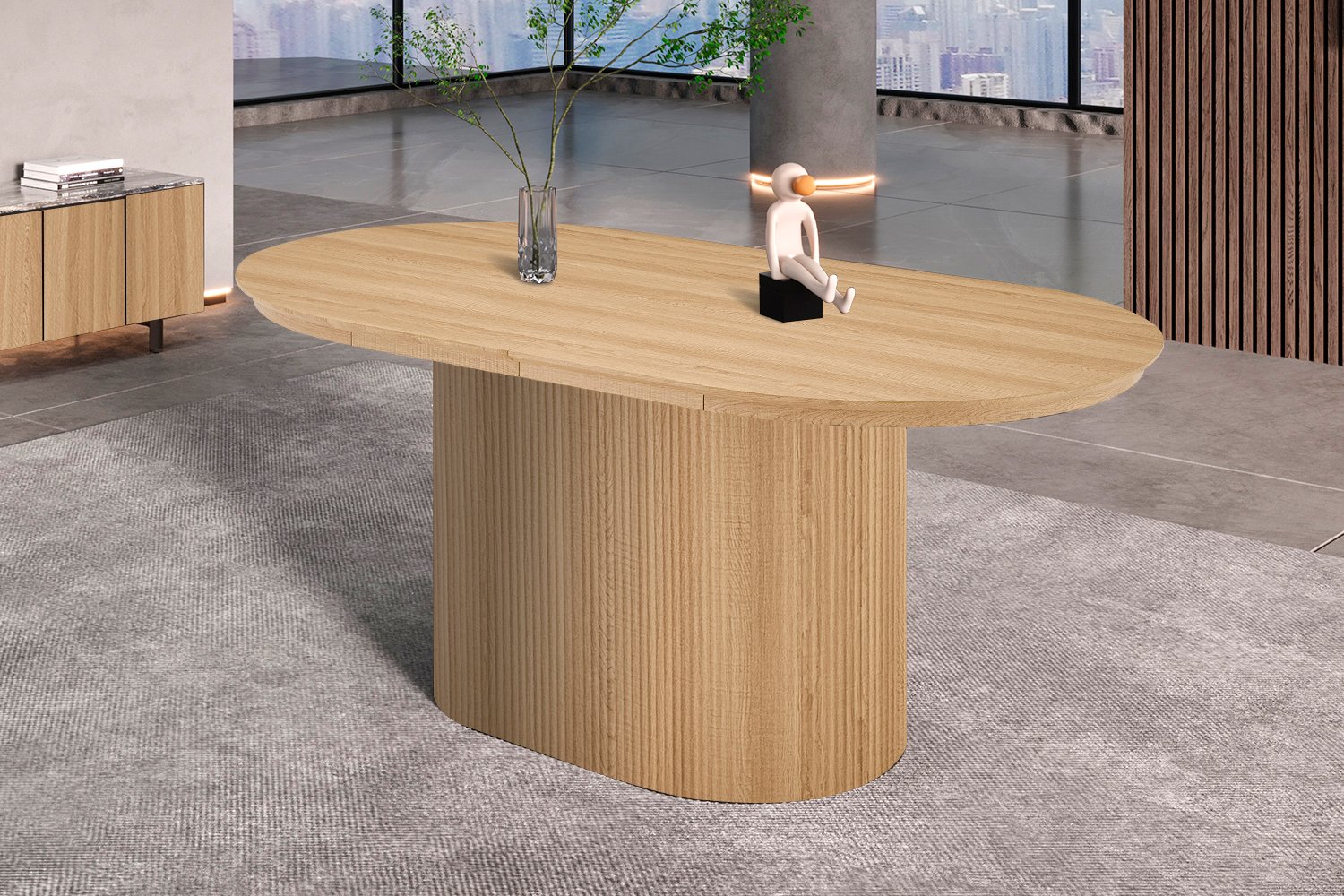 Table extensible 'Lagos' 180-220 cm Ovale Décor chêne naturel - Image 2