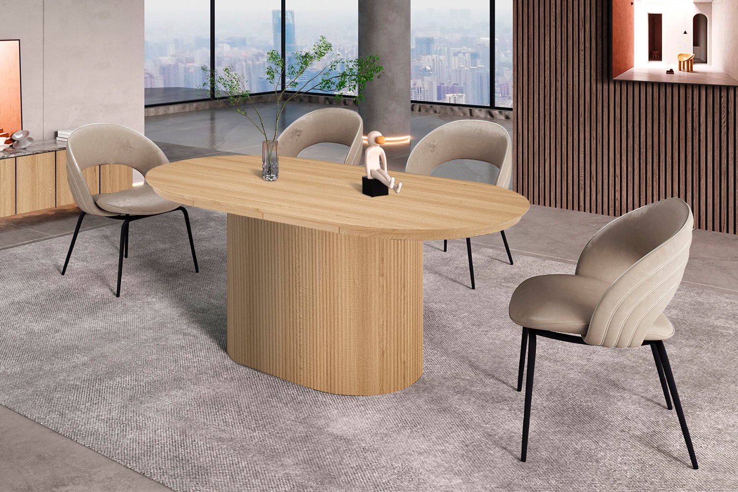 Table extensible 'Lagos' 180-220 cm Ovale Décor chêne naturel - Image 3