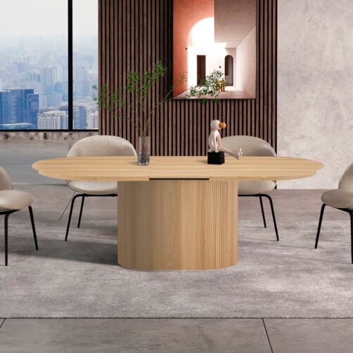 Table extensible 'Lagos' 180-220 cm Ovale Décor chêne naturel